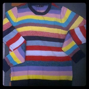 Georgia May Jagger X Volcom collab rainbow sweater